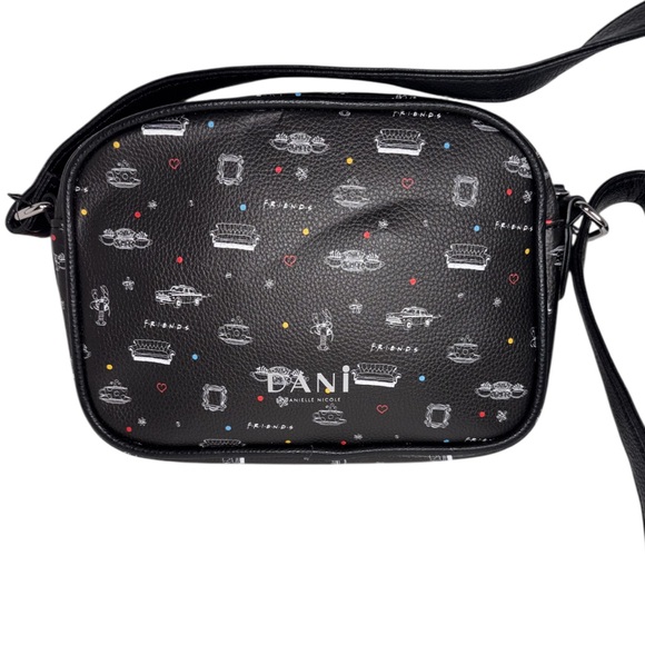 Danielle Nicole Friends Central Perk Logo Crossbody Black Bag Zip Top Closure - Picture 7 of 16